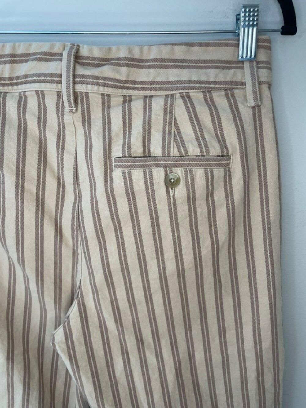 Faherty Twill Tide Slim Straight Pants Ebb-Pebble Shore Stripe Cotton Wmns Sz 29 - Picture 4 of 15